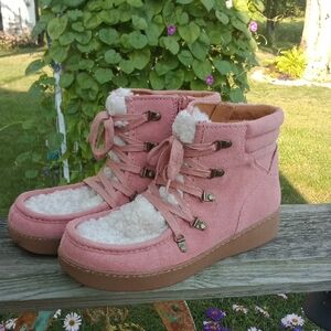 Pink Suede Women's Boots
